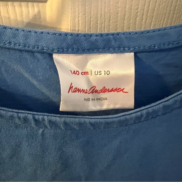 Blue Kids Hanna Andersson Dress with Butterfly Embroidery - Picture 3 of 3